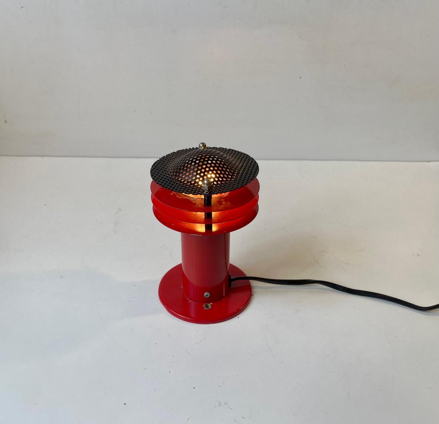 Late 20th Century Danish Modern Red Wall Sconce from ABO Metalkunst, 1970s For Sale