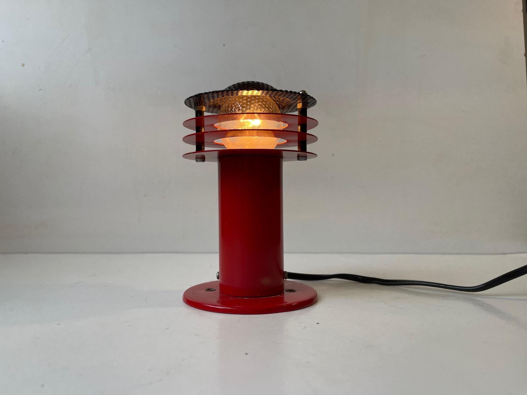 Danish Modern Red Wall Sconce from ABO Metalkunst, 1970s For Sale 3