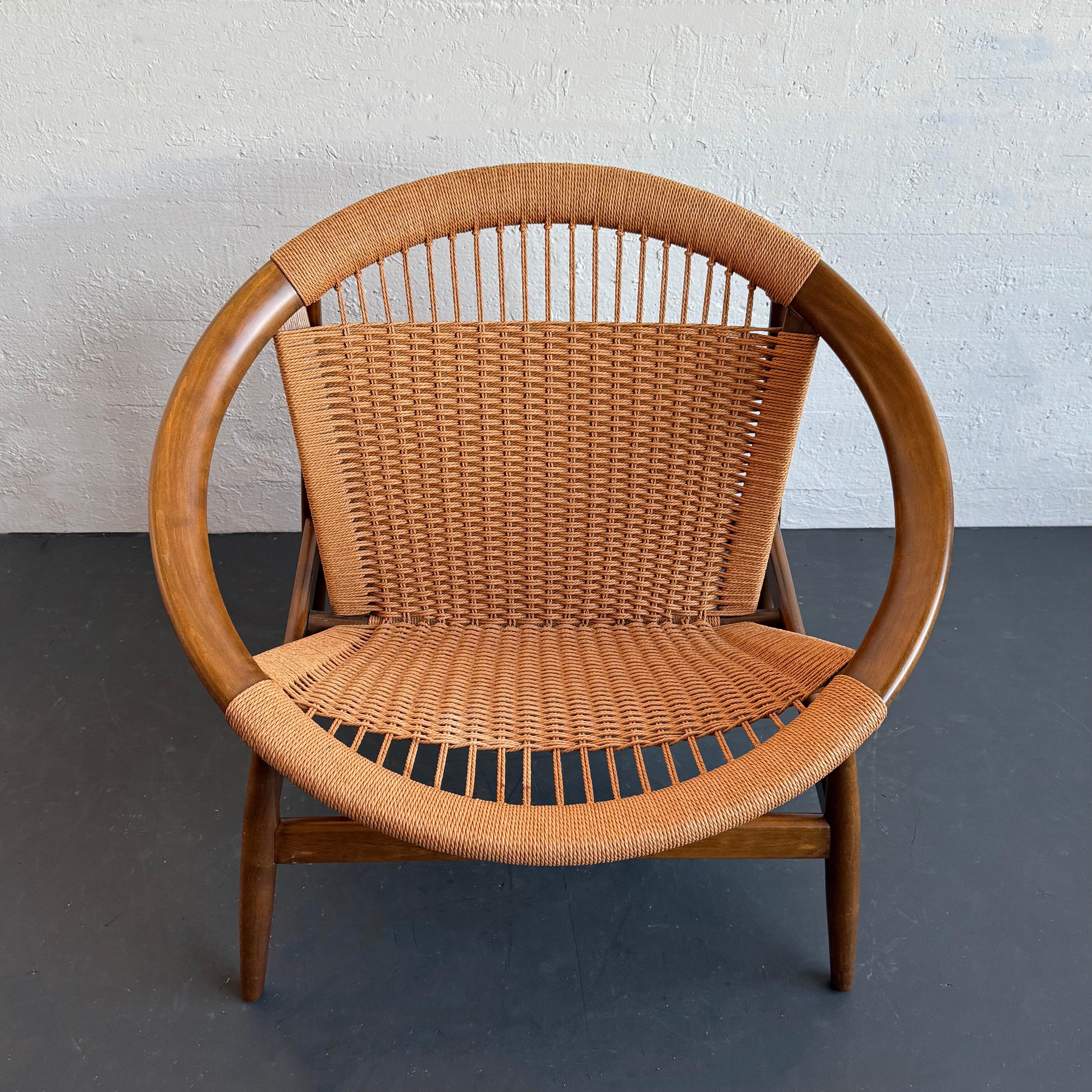 Danish Modern Ringstol Hoop Lounge Chair By Illum Wikkelso In Good Condition For Sale In Brooklyn, NY