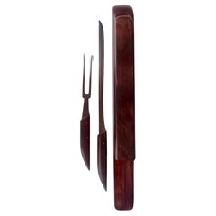 Used Danish Modern Robeson ShurEdge Self Sharpening Knife Carving Set Rosewood