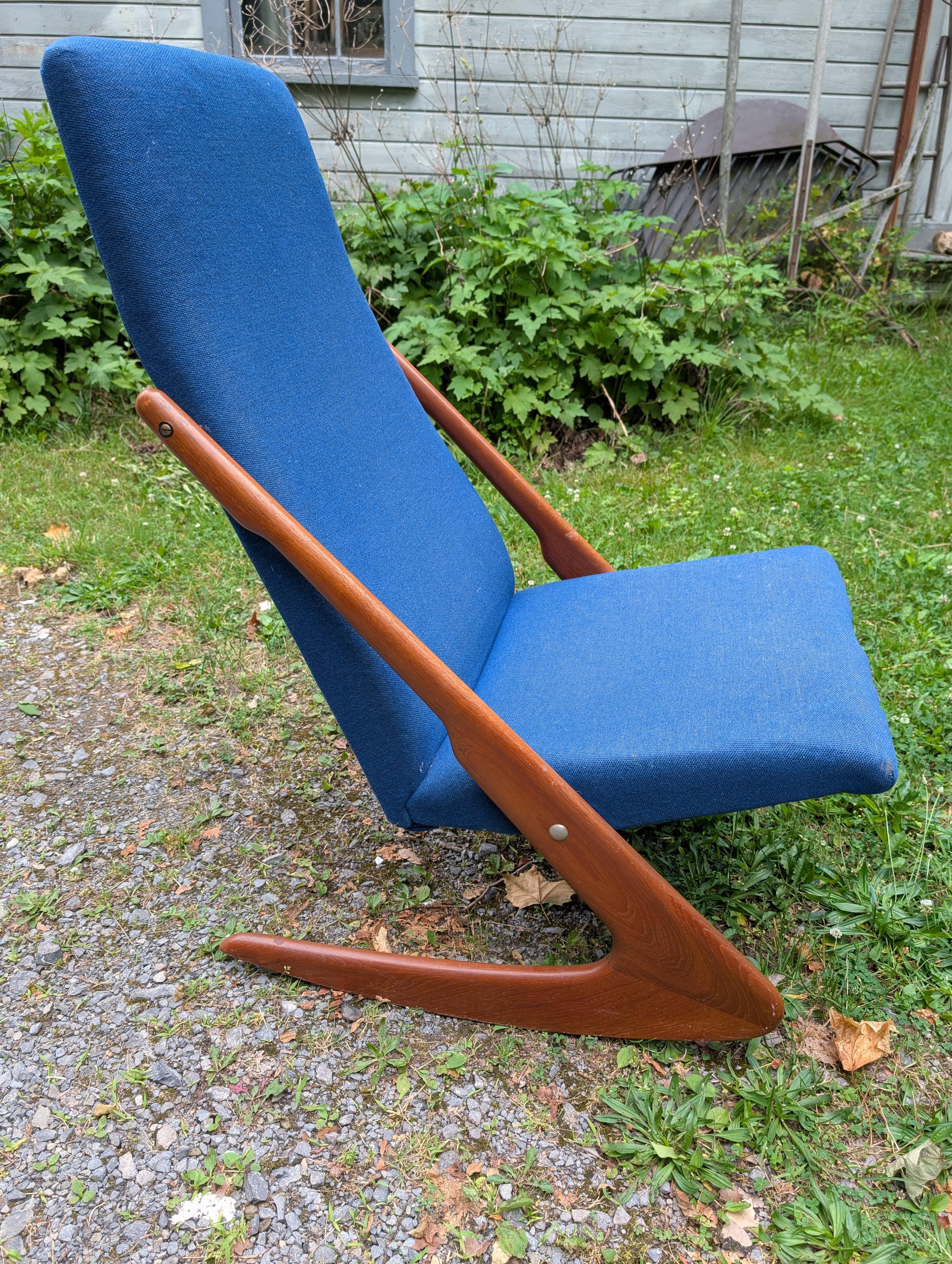 Mid-Century Modern Fauteuil à bascule moderne danois par Mogens Kold vers 1960 en vente