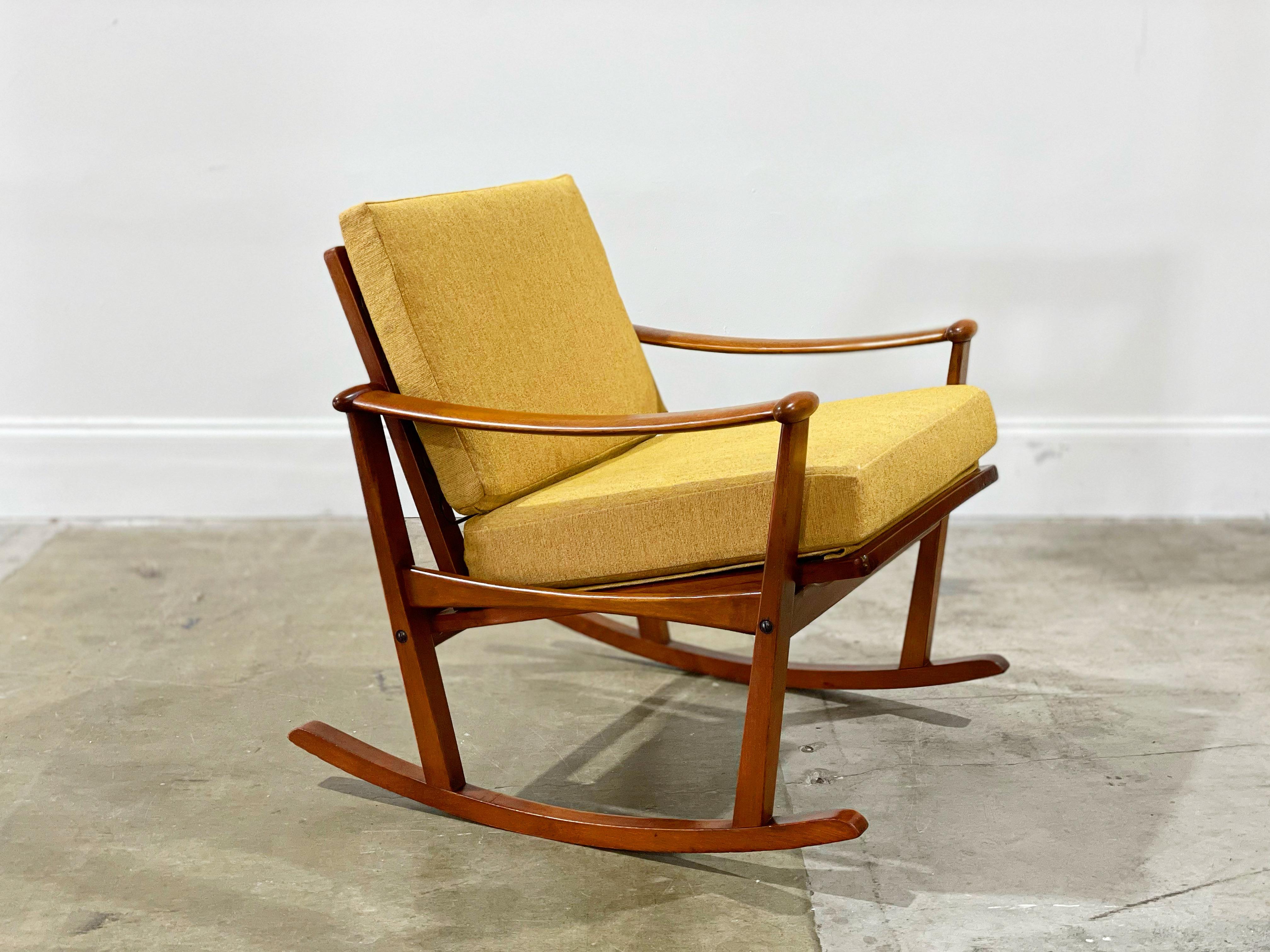 Danish Modern Rocking Chair by M. Nissen - Solid Teak Rocker - After Finn Juhl 4