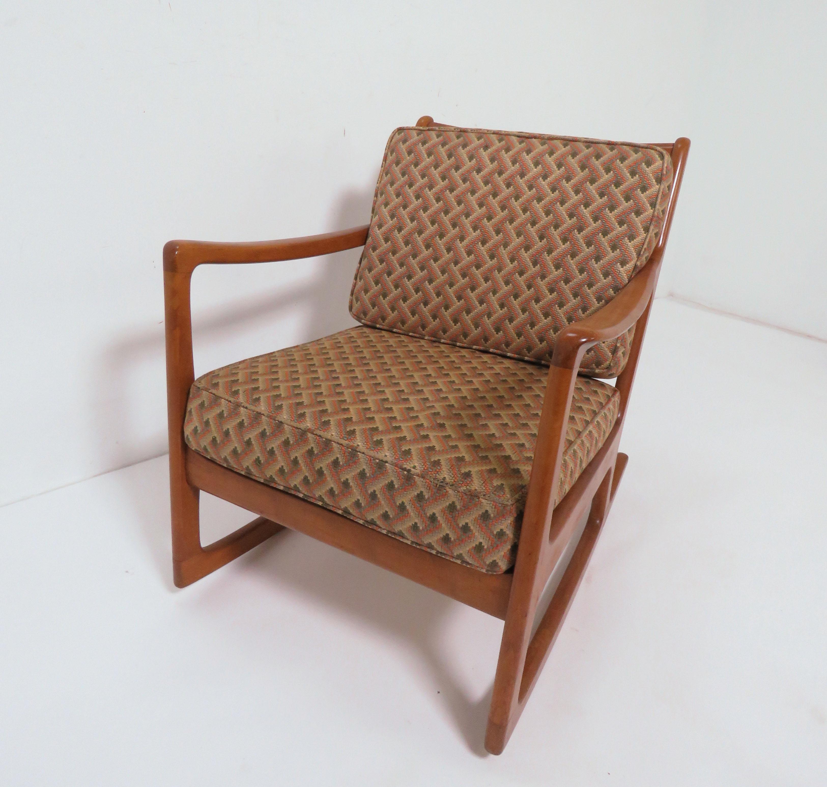 Mid-20th Century Danish Modern Rocking Chair by Ole Wanscher, circa 1950s
