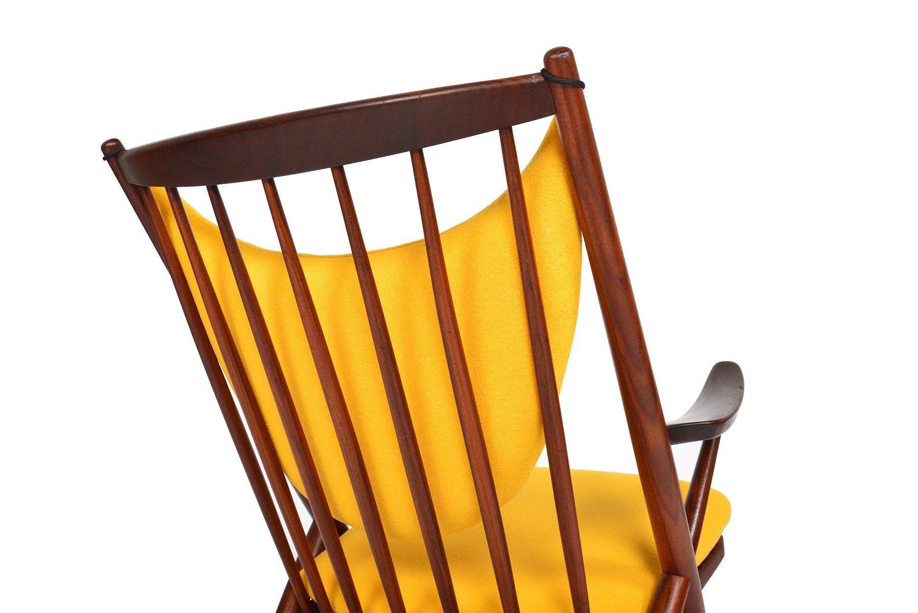Mid-20th Century Danish Modern Rocking Chair in Canary Wool by Frank Reenskaug for Bramin
