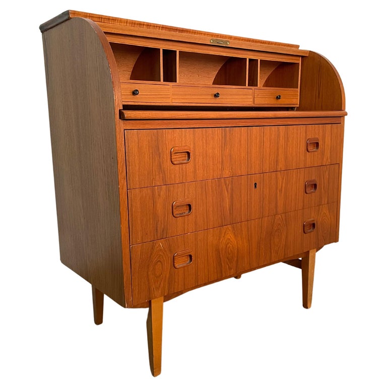 Danish Modern RollTop Desk For Sale at 1stDibs