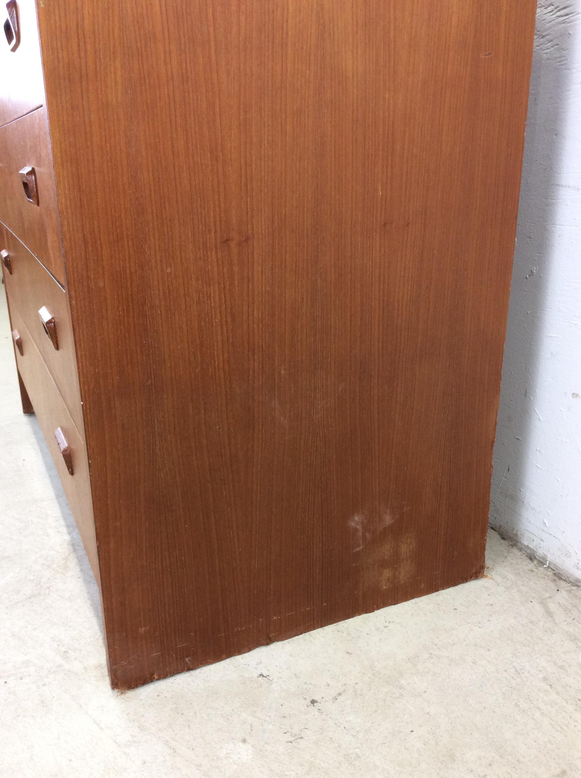 Veneer Danish Modern Roll Top Desk with 7 Drawers For Sale