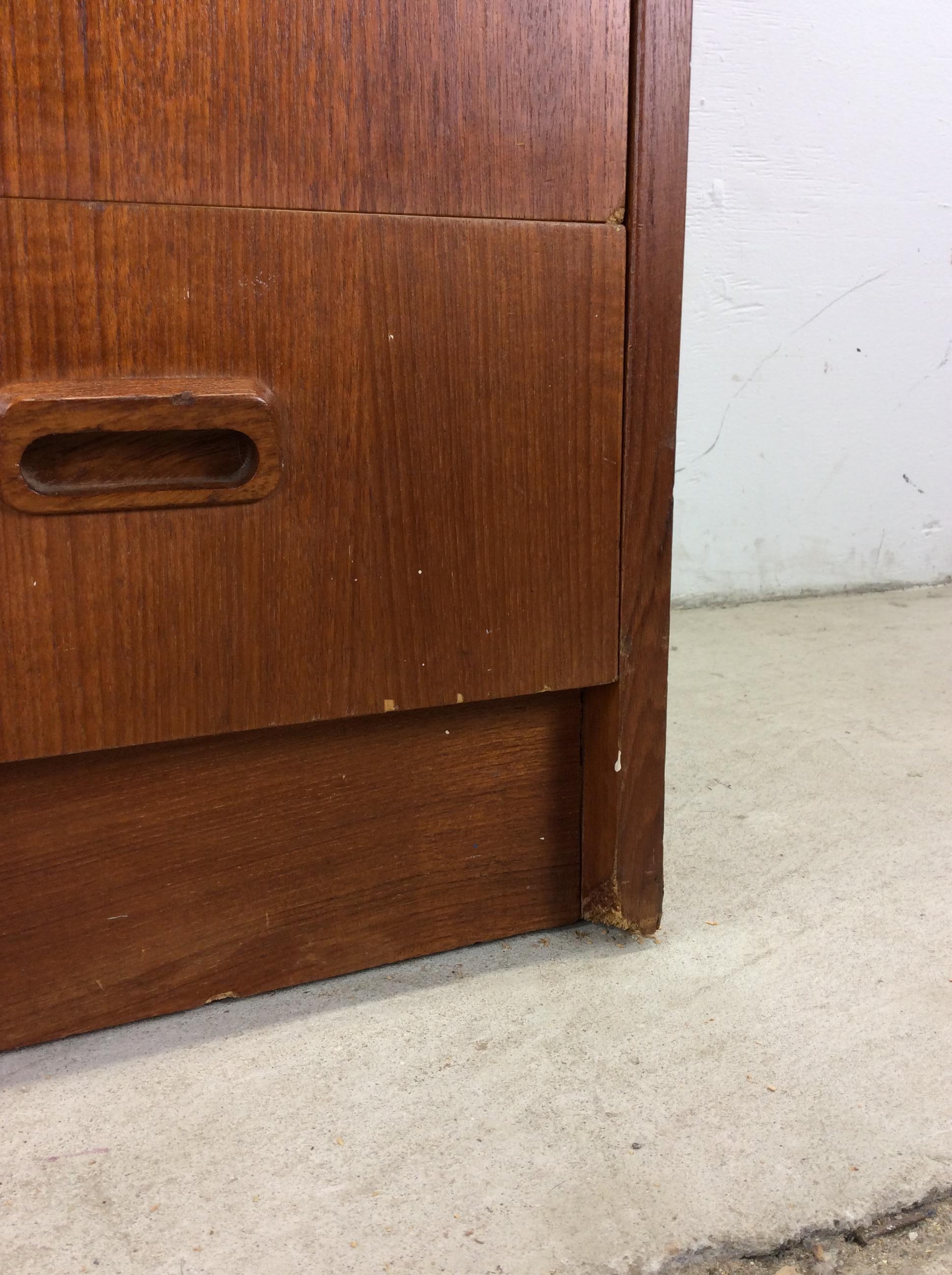 Teak Danish Modern Roll Top Desk with 7 Drawers For Sale