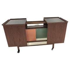 Danish Modern Rolling 60s Teak & Micarta Bar by Niels Erik Glasdam Jensen