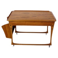 Danish Modern Rolling Teak Bar Cart