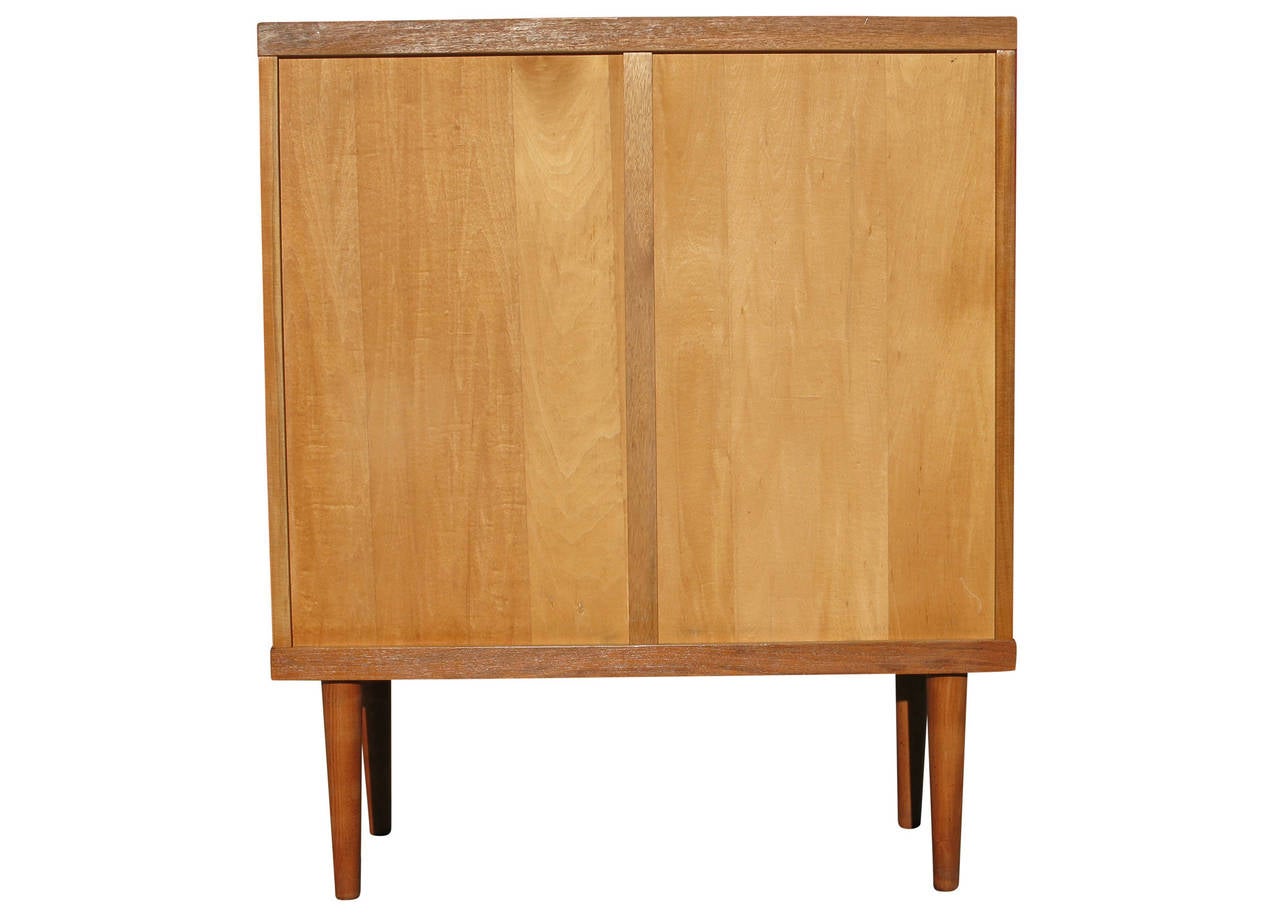 Mid-20th Century Danish Modern Rose Stained Cabinet w/ Sculpted Pig Nose Pulls