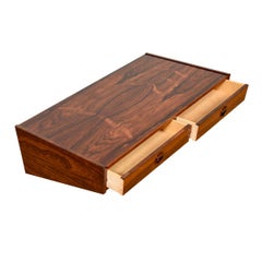 HG Danish Modern Brazilian Rosewood 2-Drawer Hanging Accent / Display Shelf