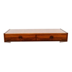 Danish Modern Rosewood 2-Drawer Hanging Accent / Display Shelf