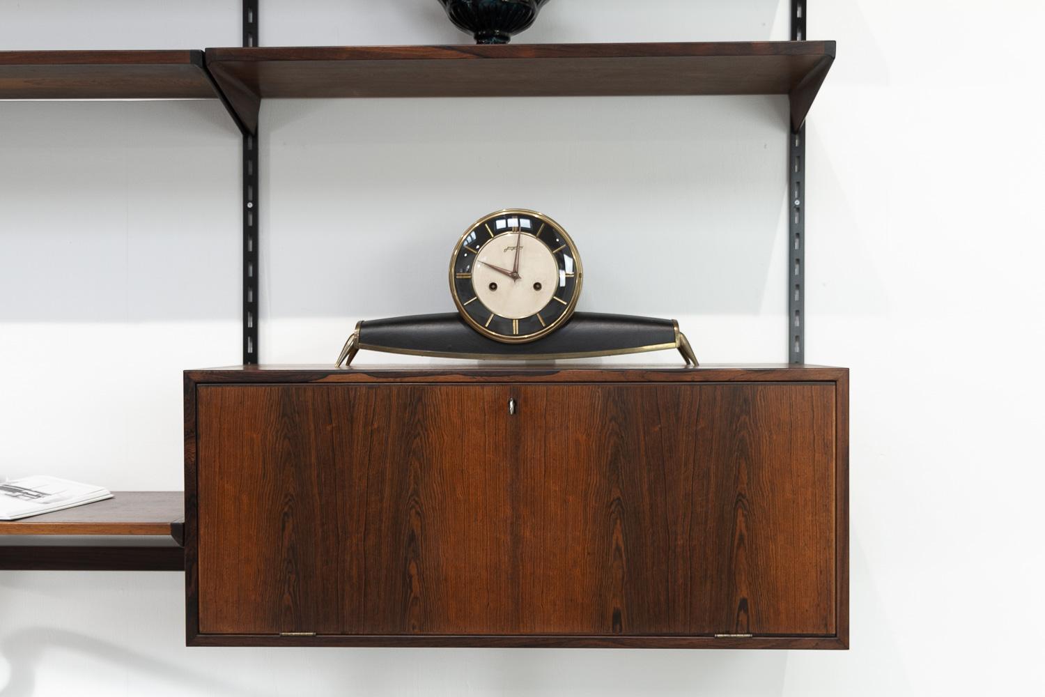 Danish Modern Rosewood 3-Bay Wall Unit by Kai Kristiansen for FM, 1960s For Sale 13