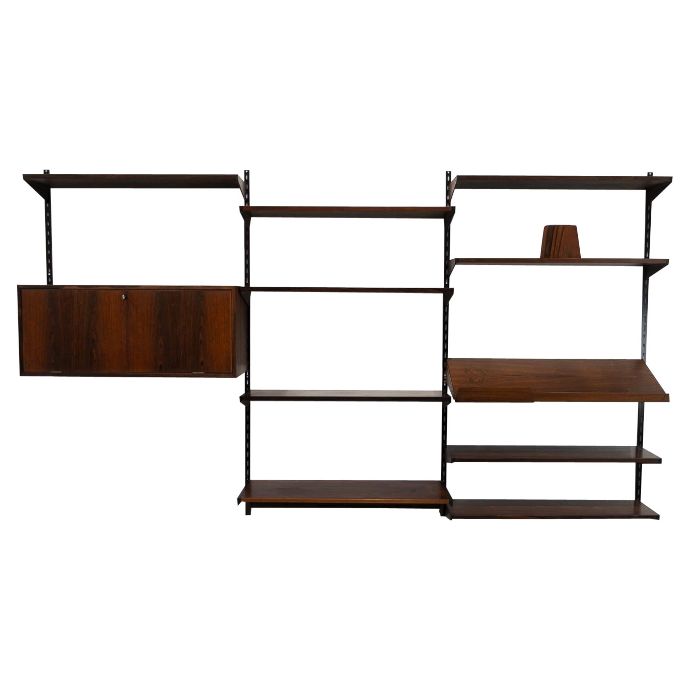 Danish Modern Rosewood 3-Bay Wall Unit by Kai Kristiansen for FM, 1960s