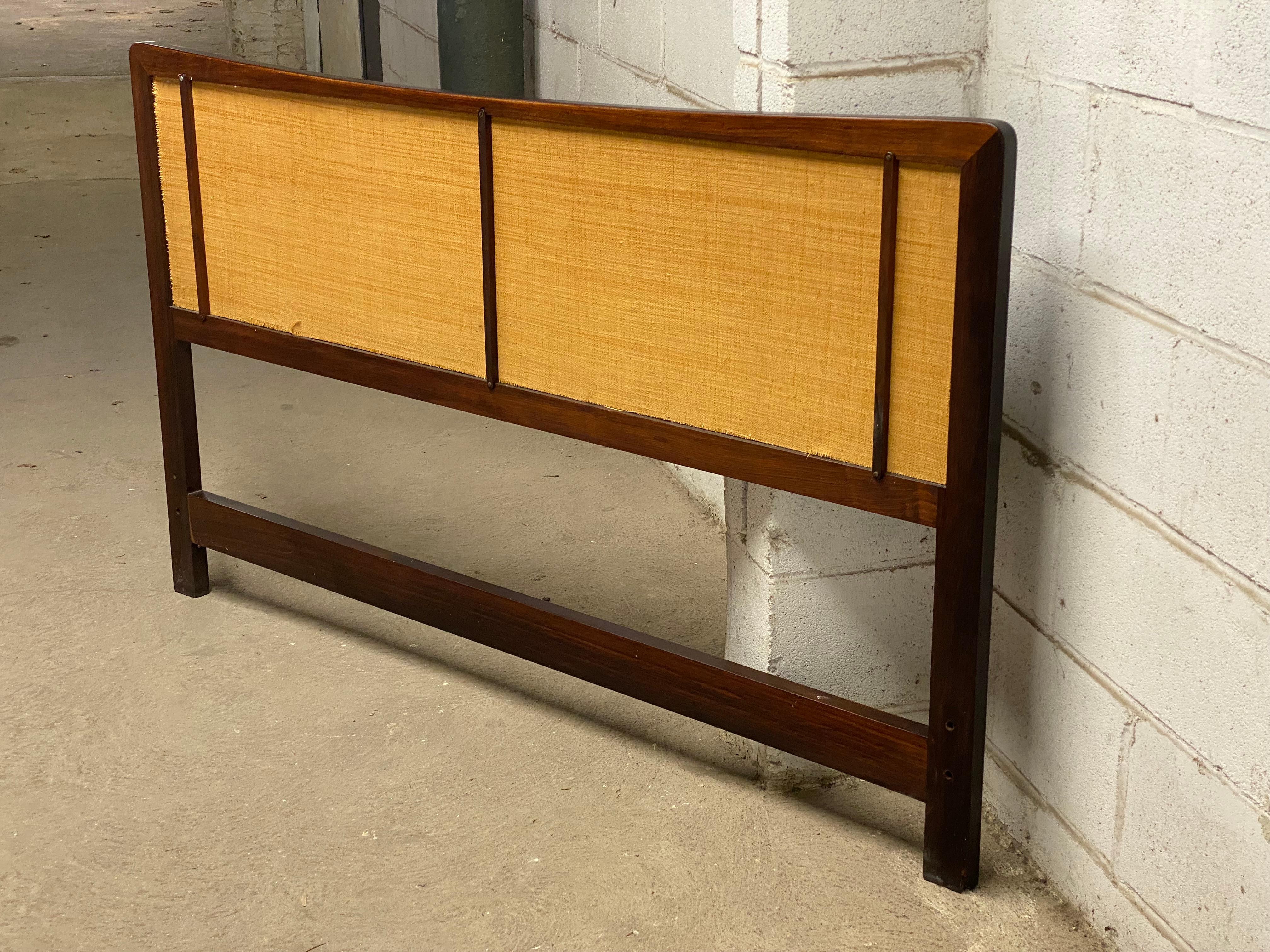 Danish Modern Rosewood and Cane Reversible Headboard 2