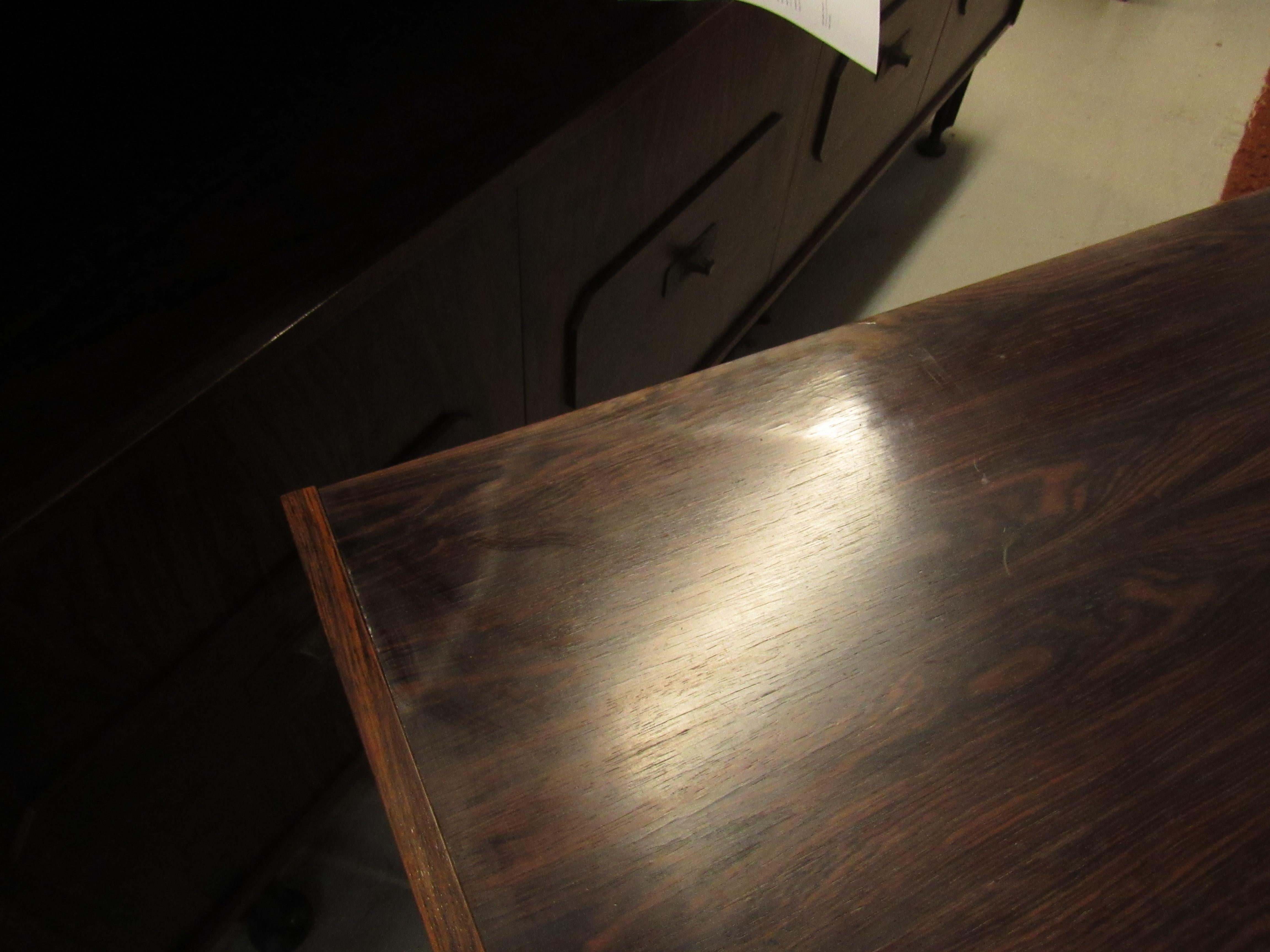 Danish Modern Rosewood and Chrome Campaign Desk 6