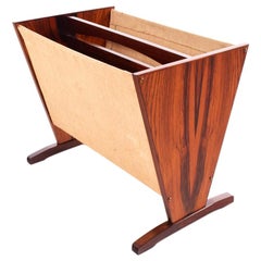 Danish Modern Rosewood and Cotton Magazine Rack