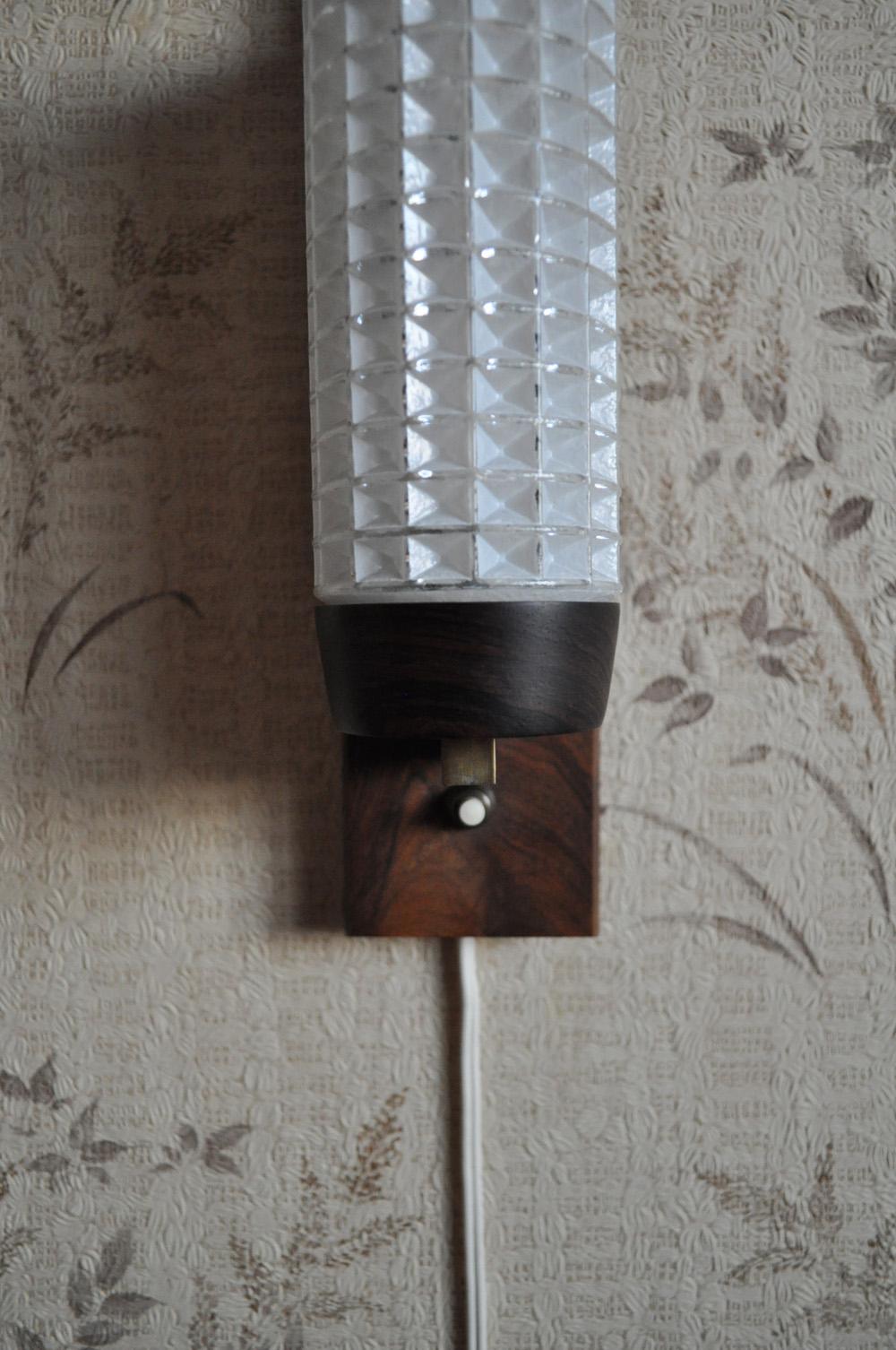 Mid-Century Modern Danish Modern Rosewood and Glass Wall Sconce from Lyfa For Sale