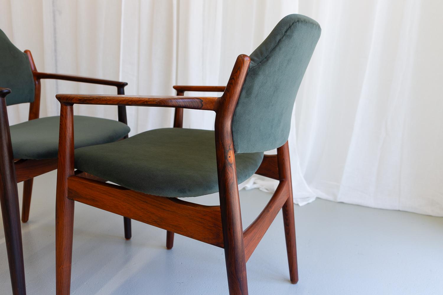 Poltrone moderne danesi in palissandro Model 62A di Arne Vodder, anni '60. Set di 2. in vendita 5