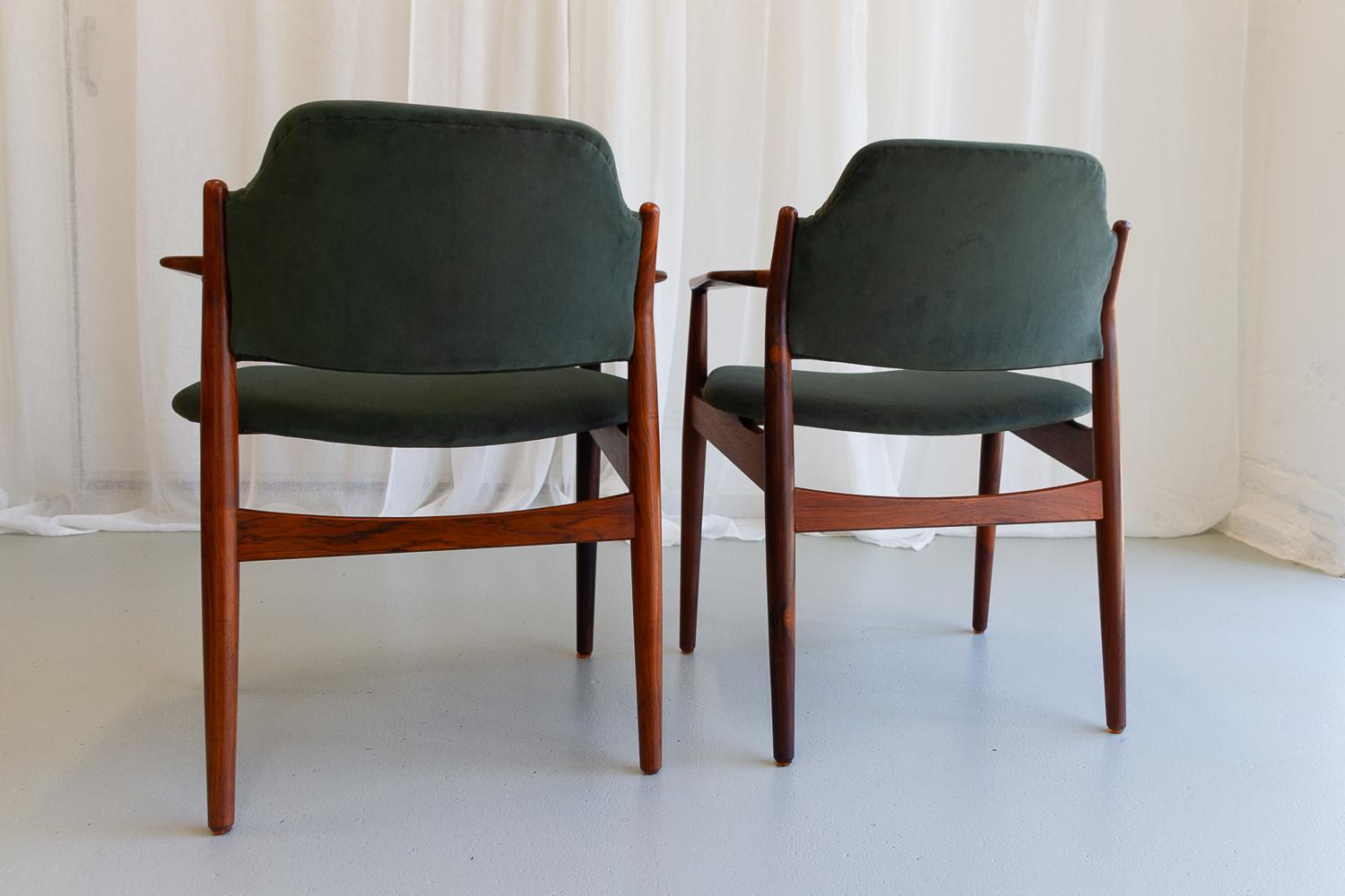 Poltrone moderne danesi in palissandro Model 62A di Arne Vodder, anni '60. Set di 2. in vendita 6