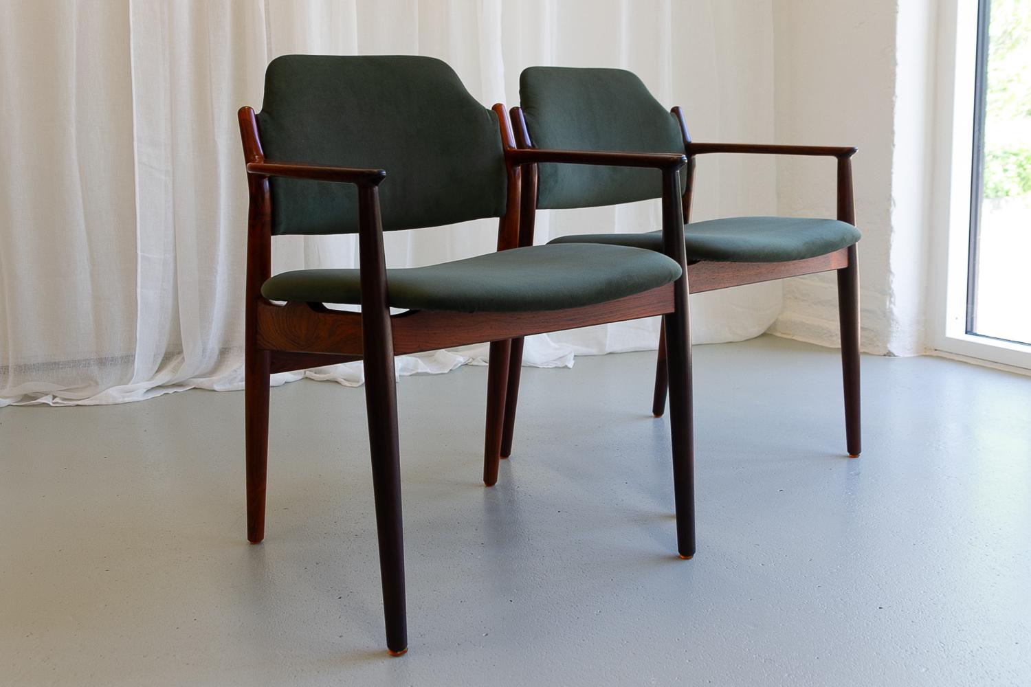 Poltrone moderne danesi in palissandro Model 62A di Arne Vodder, anni '60. Set di 2. in vendita 8