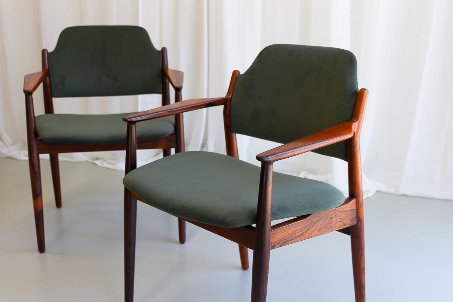 Poltrone moderne danesi in palissandro Model 62A di Arne Vodder, anni '60. Set di 2. in vendita 10