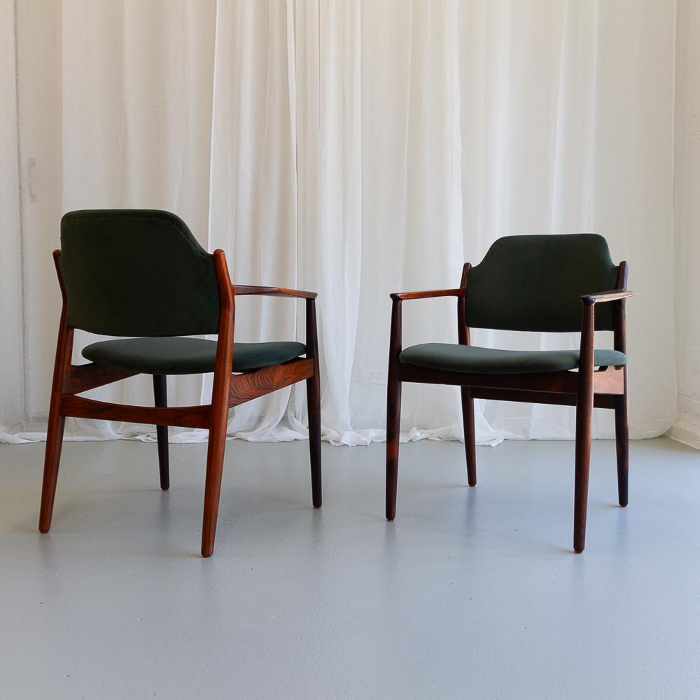 Danish Modern Rosewood Armchairs Model 62A by Arne Vodder, 1960s. Set of 2. In Good Condition For Sale In Asaa, DK