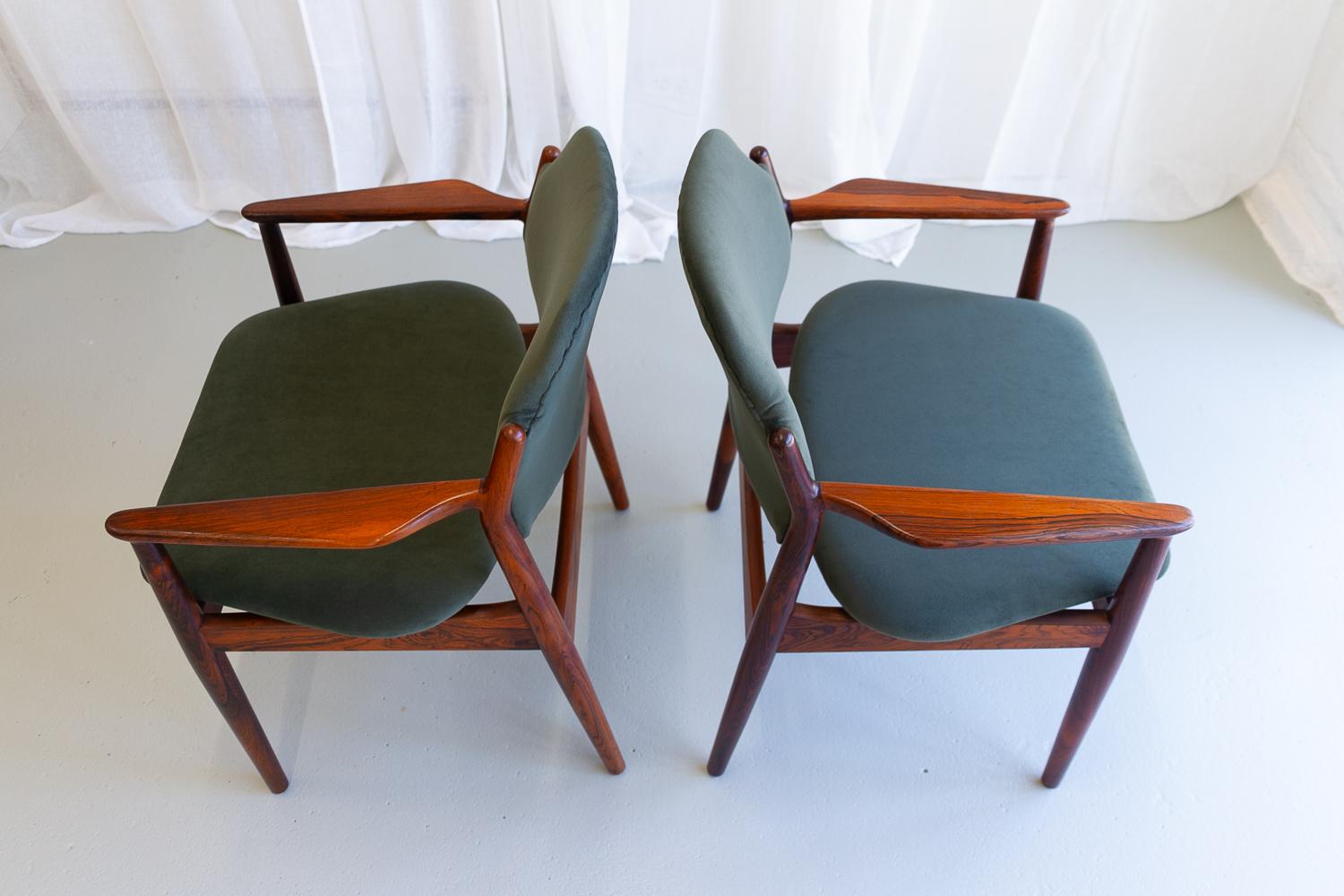 Poltrone moderne danesi in palissandro Model 62A di Arne Vodder, anni '60. Set di 2. in vendita 2