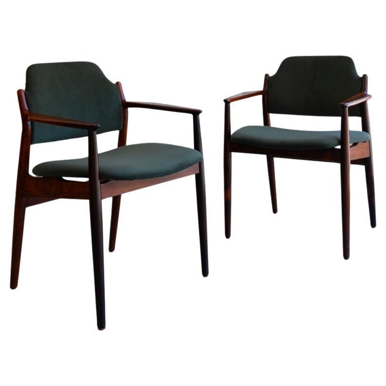 Danish Modern Rosewood Armchairs Model 62A by Arne Vodder, 1960s. Set of 2. For Sale