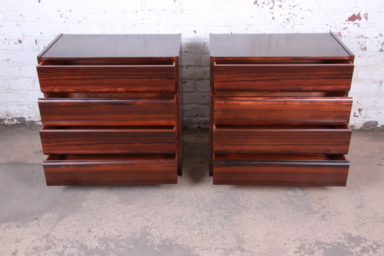 Danish Modern Rosewood Bachelor Chests or Large Nightstands, Newly