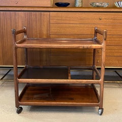 Danish Modern Rosewood Bar Cart By Johannes Andersen, CFC Silkeborg