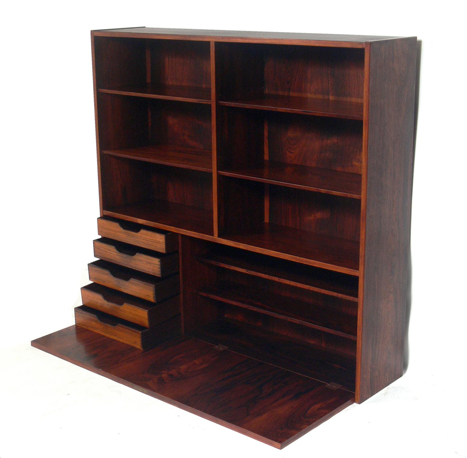 French Danish Modern Rosewood Bookcase by Poul Hundevad