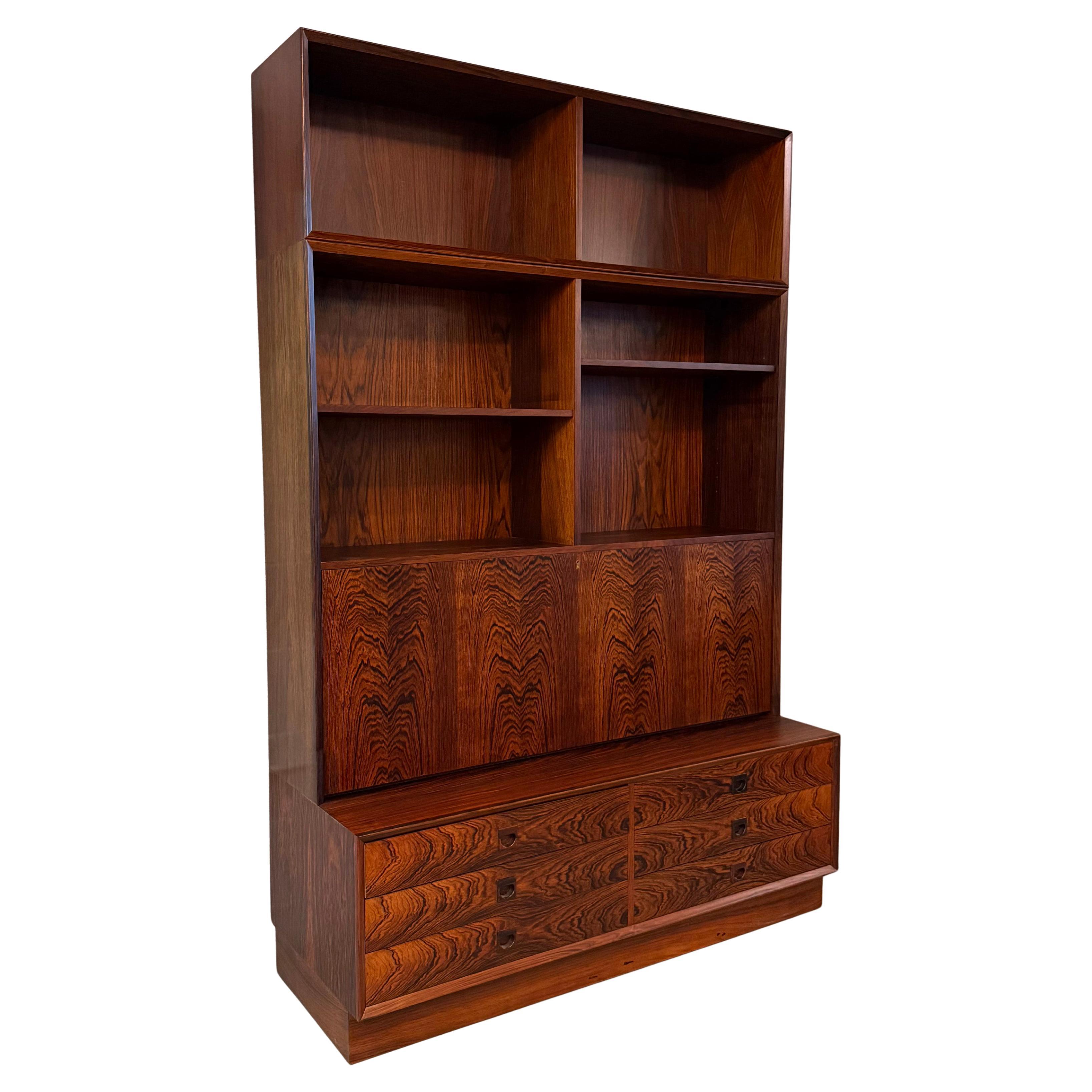 Danish Modern Rosewood Bookcase Cabinet By Brouer Møbelfabrik For Sale