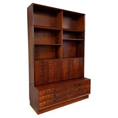 Danish Modern Rosewood Bookcase Cabinet By Brouer Møbelfabrik