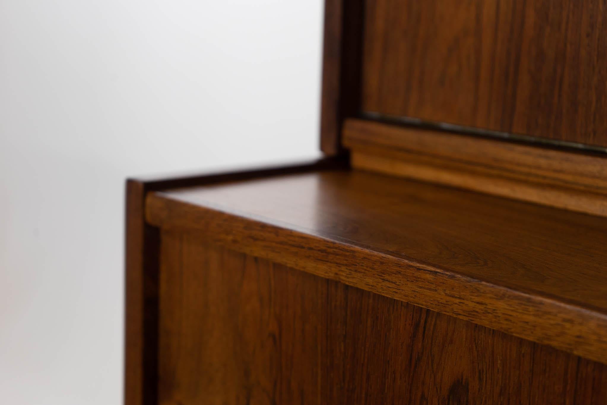 Mid-20th Century Danish Modern Rosewood Bookcase Cabinet with Desk For Sale