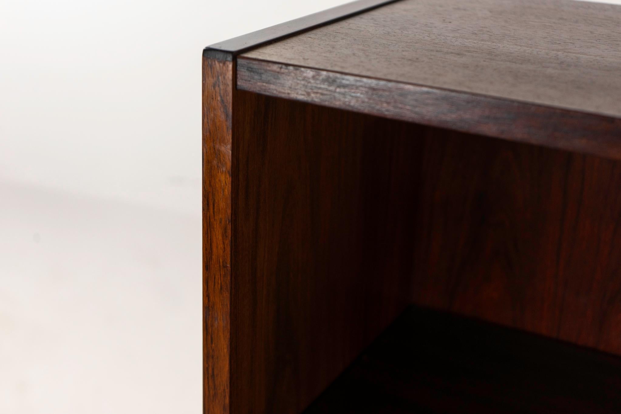 Veneer Danish Modern Rosewood Bookcase For Sale