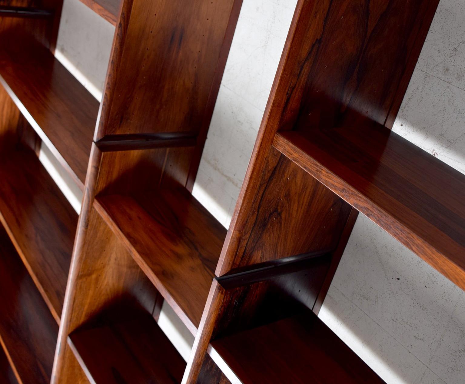 Danish Modern Rosewood Bookcase Wall Unit Designed by Ib Juul Christensen In Excellent Condition In Chula Vista, CA