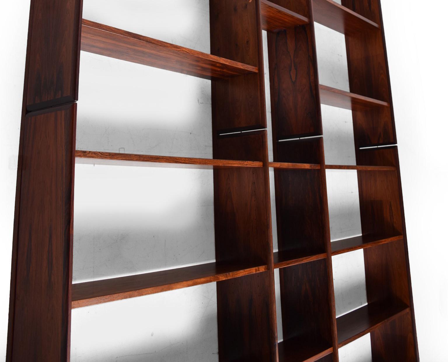 Mid-20th Century Danish Modern Rosewood Bookcase Wall Unit Designed by Ib Juul Christensen