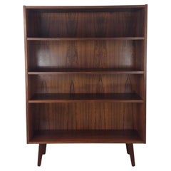 Danish Modern Rosewood Bookcase with Adjustable Shelves and Tapered Legs