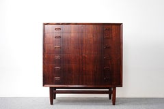 Danish Modern Rosewood Bow Front Dresser Chest of Drawers