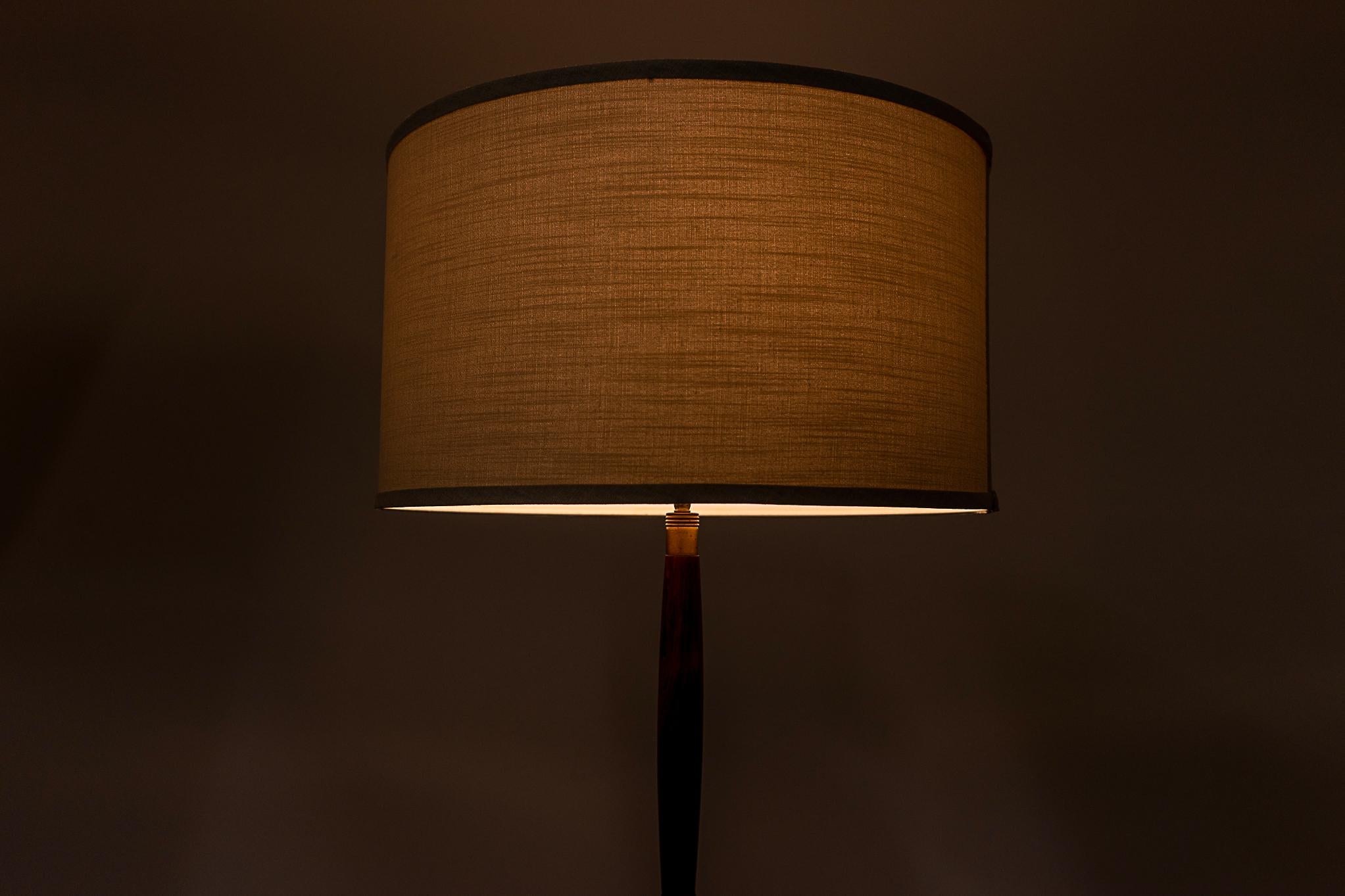 Danish Modern Rosewood & Brass Floor Lamp 5