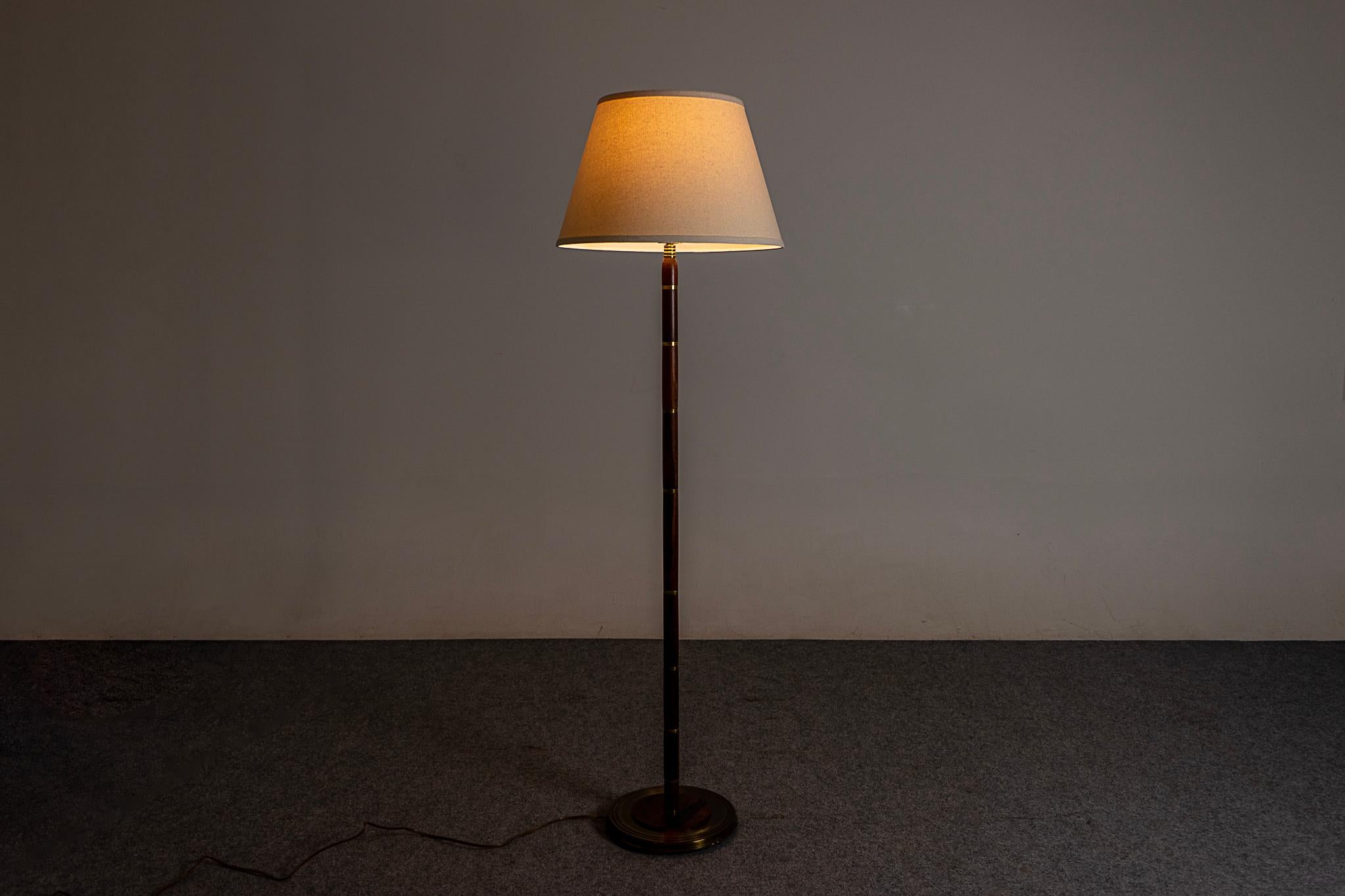 Danish Modern Rosewood & Brass Floor Lamp For Sale 12