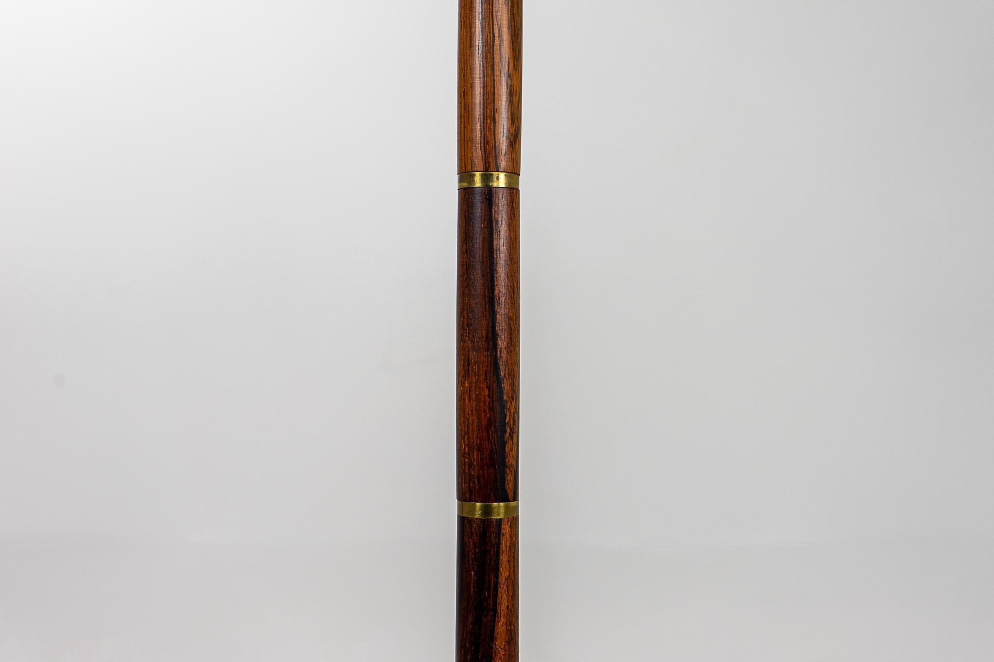 Mid-20th Century Danish Modern Rosewood & Brass Floor Lamp For Sale
