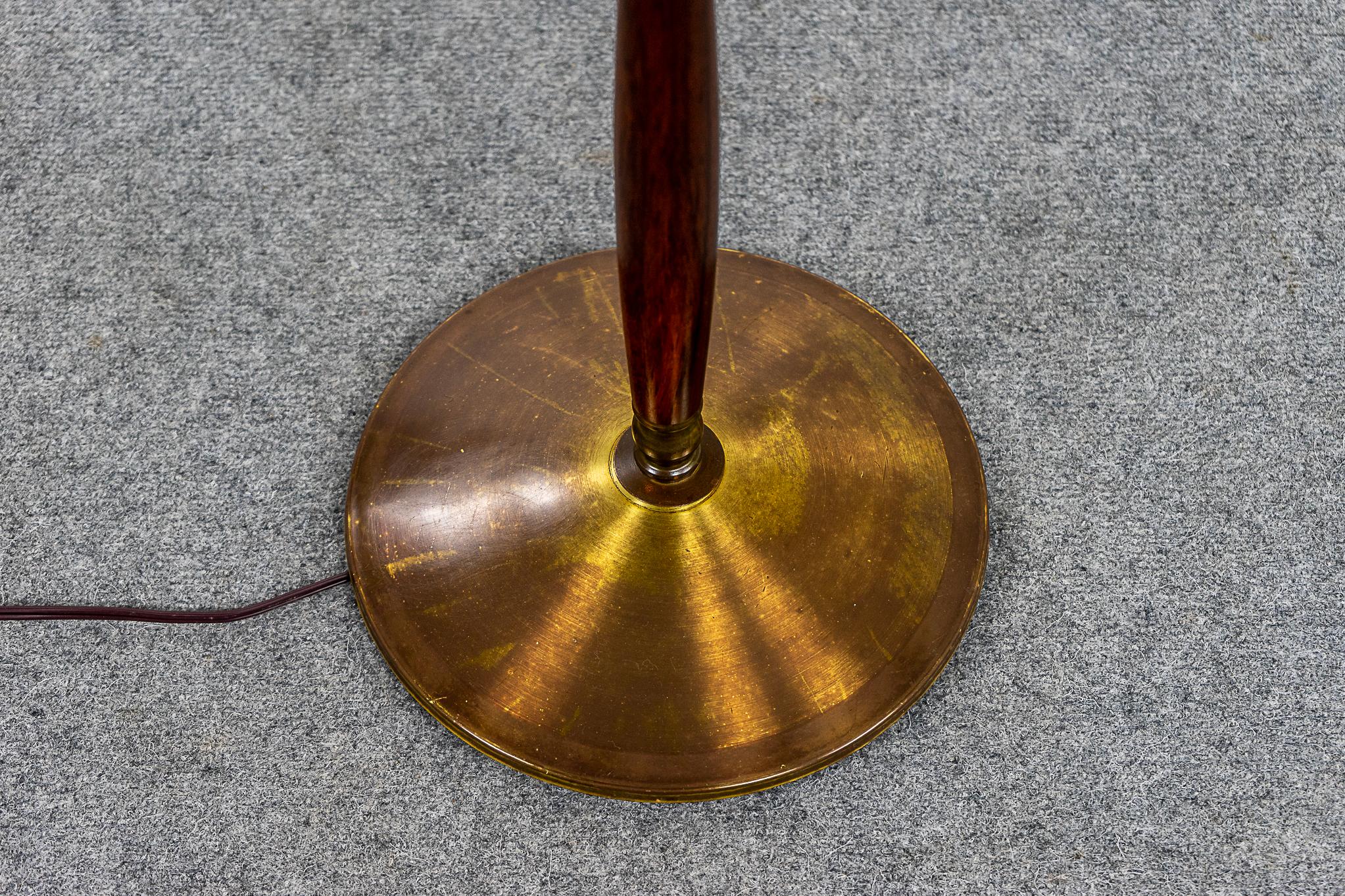 Danish Modern Rosewood & Brass Floor Lamp 2