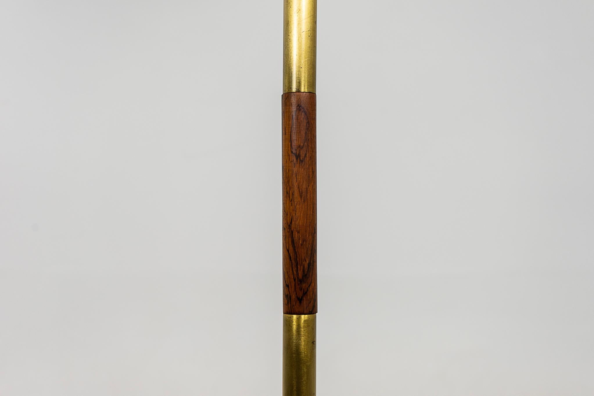 Danish Modern Rosewood & Brass Floor Lamp For Sale 1