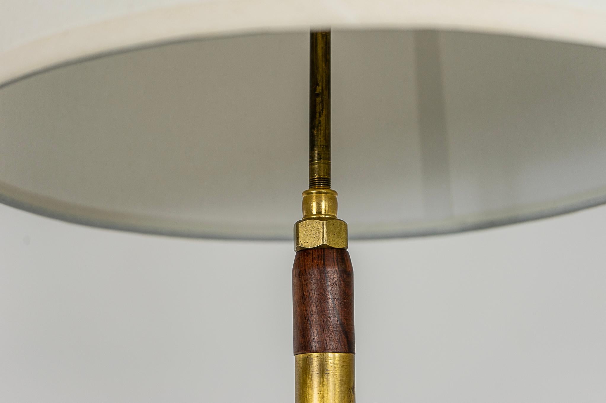 Danish Modern Rosewood & Brass Floor Lamp For Sale 2