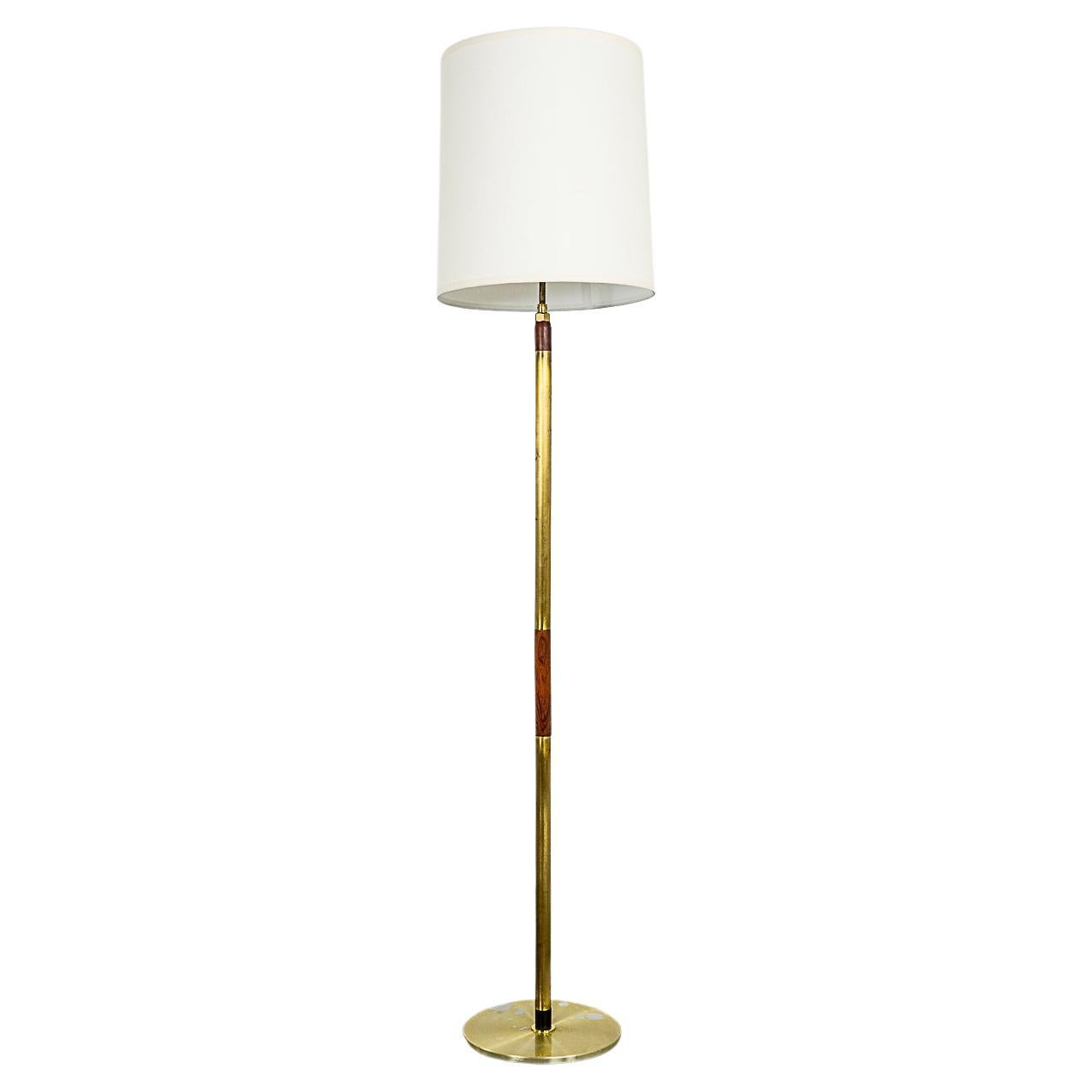 Danish Modern Rosewood & Brass Floor Lamp