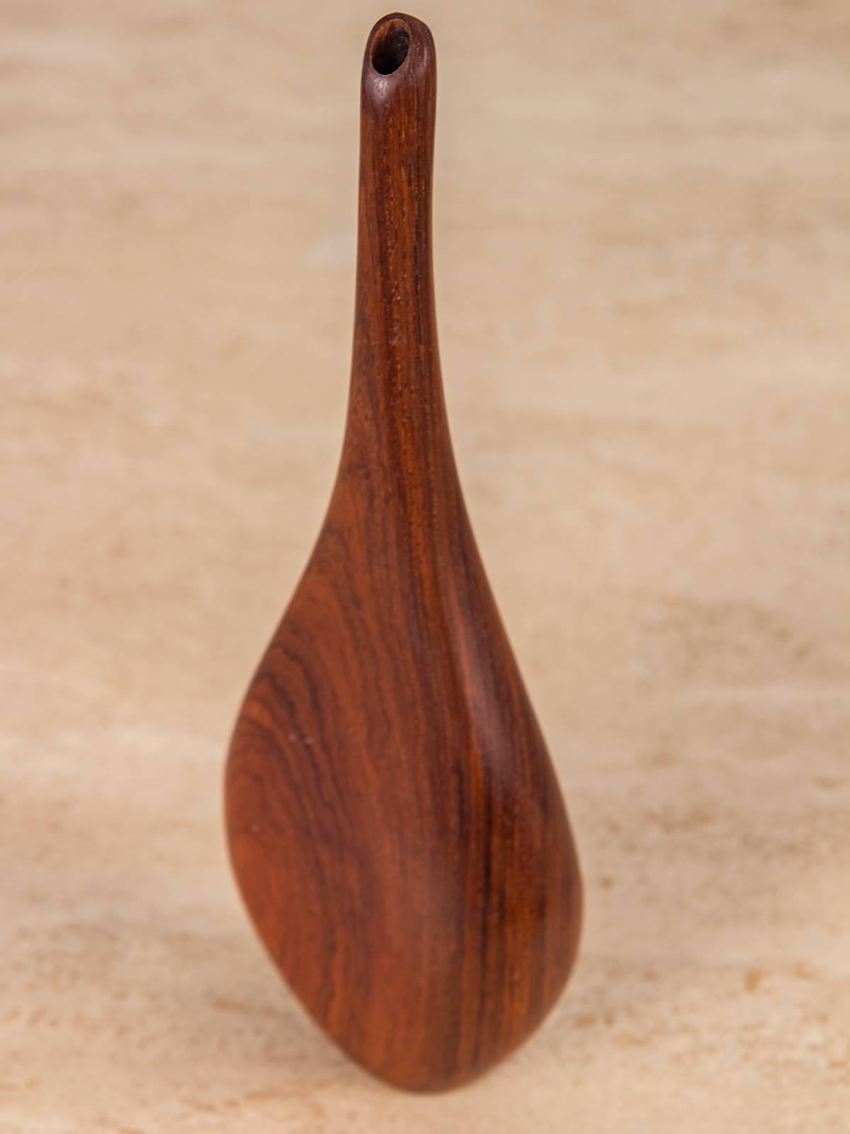 Danish Modern Rosewood Bud Vase In Excellent Condition In Brooklyn, NY