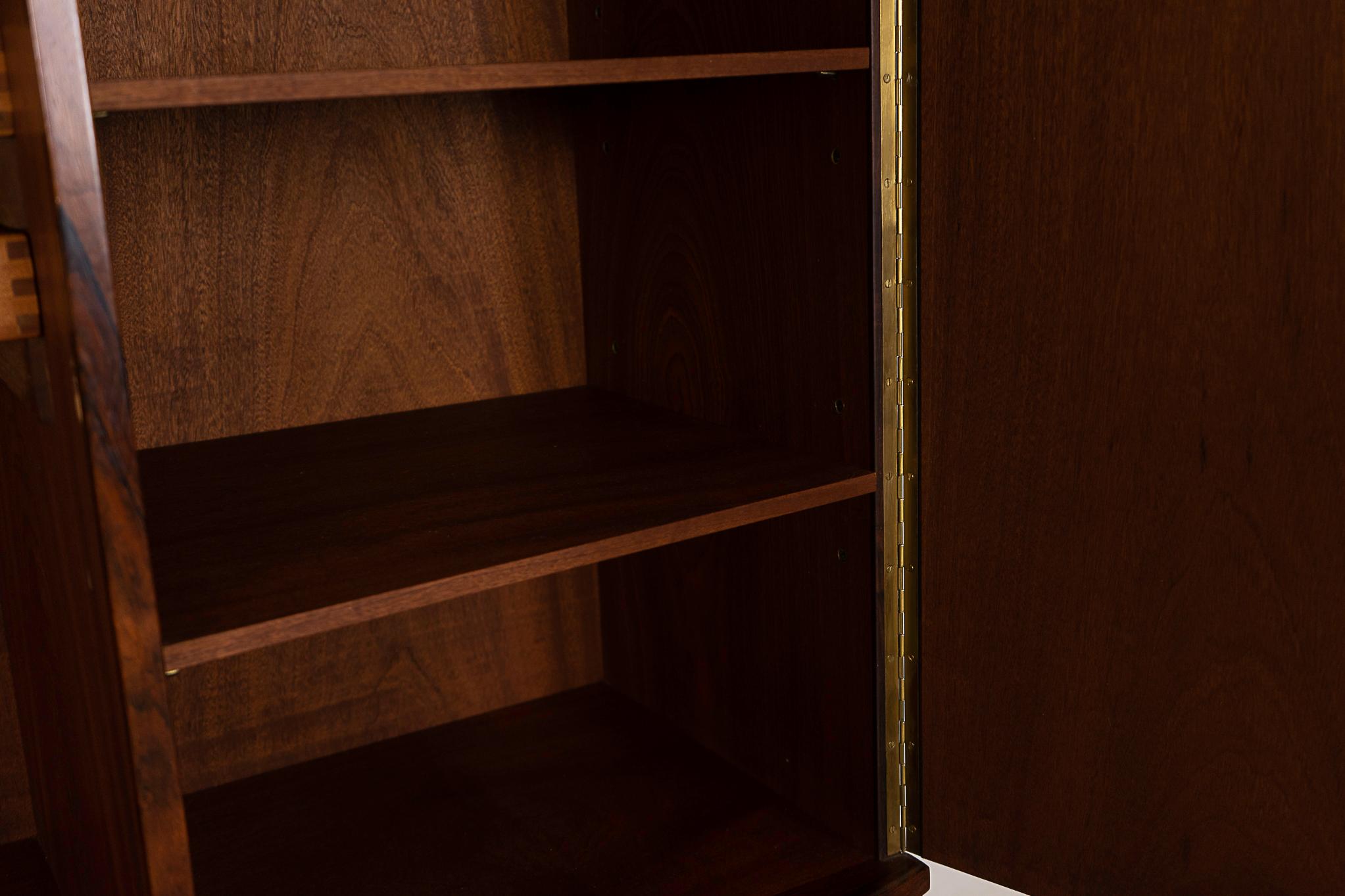 Veneer Danish Modern Rosewood Cabinet For Sale