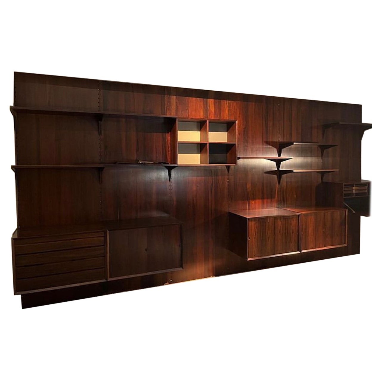 Danish Modern Rosewood ‘Cado’ Modular Wall System by Poul Cadovius